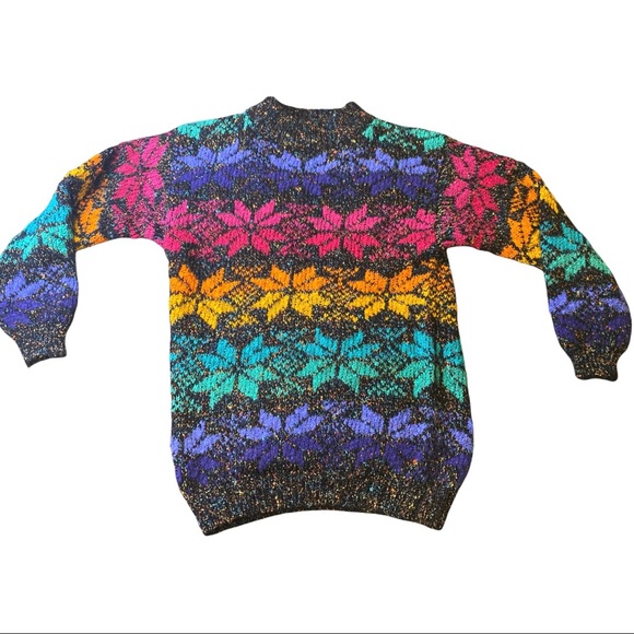 Design Zone Sweaters - Vintage 80s Design Zone Rainbow Snowflake Sweater Small